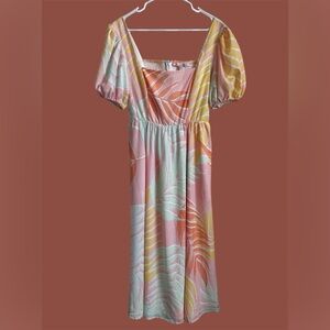 Hutch Tropical Print Midi Dress Size Large